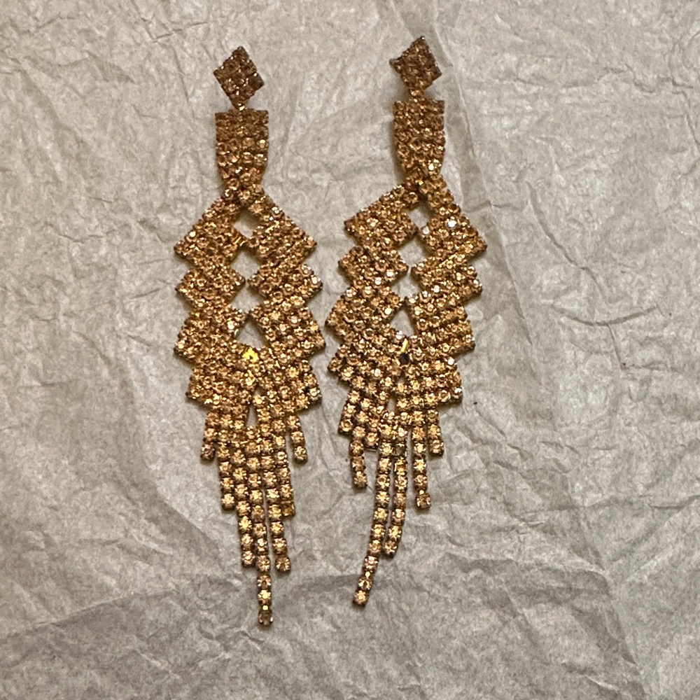 Vintage Elegant Gold Chandelier Earrings